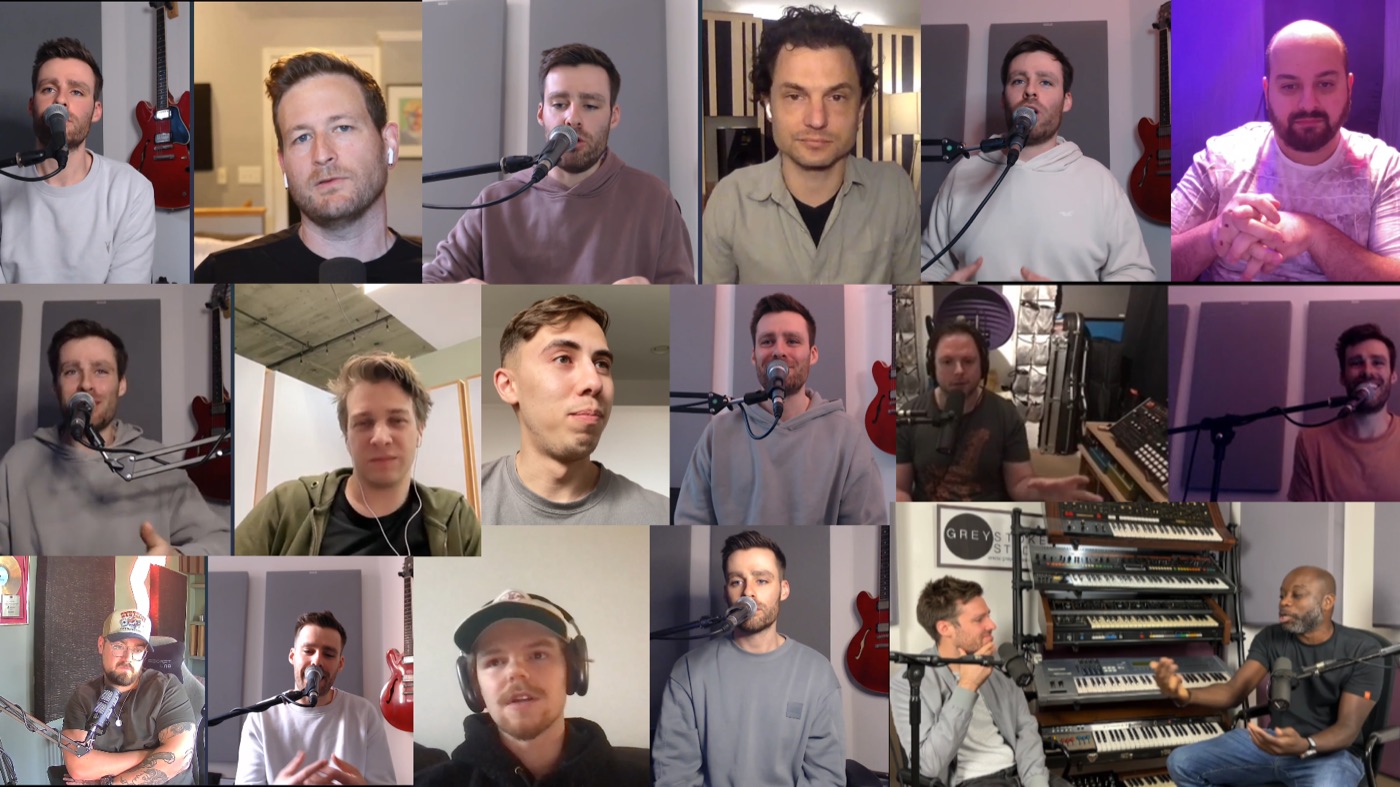 A grid of Stokes Sound podcast guests on video calls